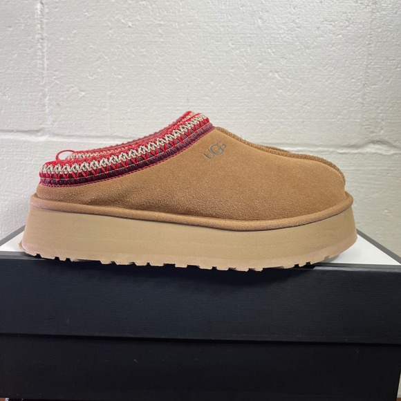 UGG Shoes - UGG Tazz II 1122553 Slippers Chestnut Suede Platform Slip On Women's Size 9 US